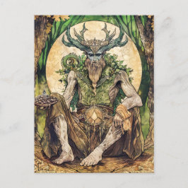 Postal Cernunnos Celtic Horned Dios de la Naturaleza