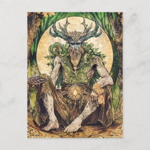 Postal Cernunnos Celtic Horned Dios de la Naturaleza
