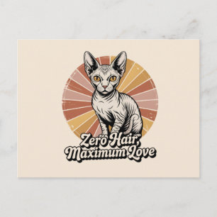 Postal Cero Pelo Amor Máximo Sphynx Retro