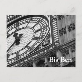 Postal Cerrar el Big Ben en blanco y negro