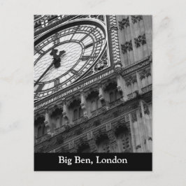 Postal Cerrar el Big Ben en blanco y negro
