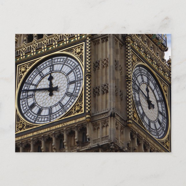 Postal Cerrar la torre del reloj Big Ben (Anverso)