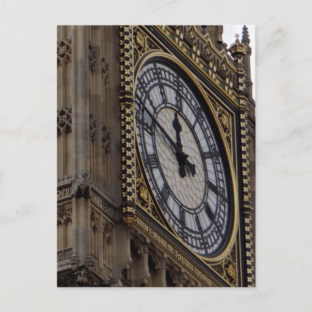 Postal Cerrar la torre del reloj Big Ben (Anverso)