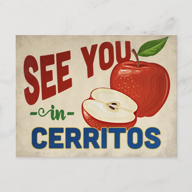 Postal Cerritos California Apple - Viajes de época (Anverso)