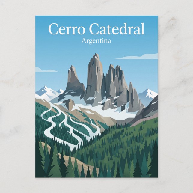 Postal Cerro Catedral Argentina (Anverso)