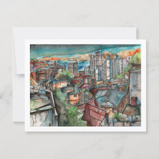 Postal Cerro Concepción de noche (Acuarela).