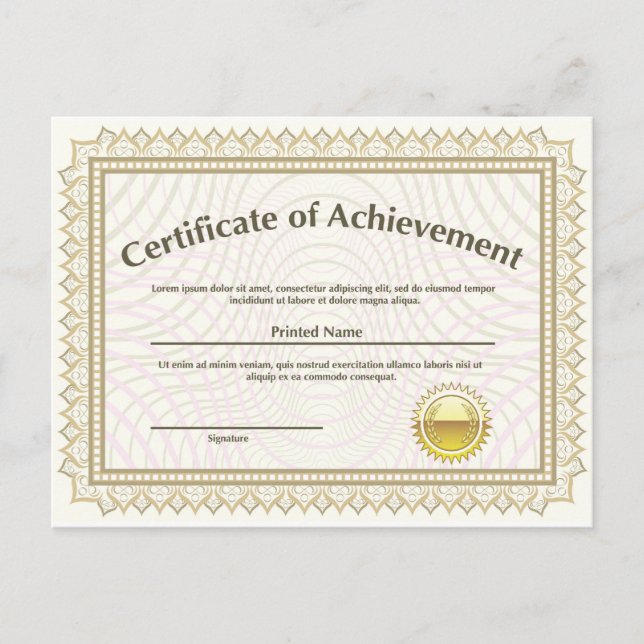 Postal Certificado con sello dorado (Anverso)