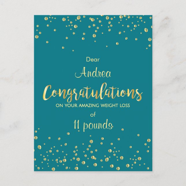 Postal Certificado de pérdida de peso del éxito del club  (Anverso)