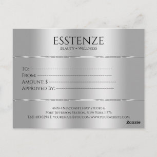 Postal Certificado de regalo de textura mágica de plata