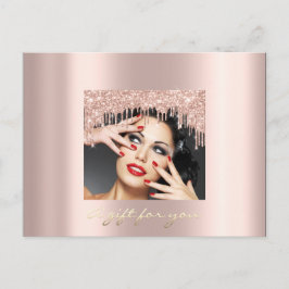 Postal Certificado de regalo Días festivos de oro Rosa de