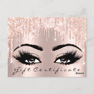 Postal Certificado de regalo Eyelashes Brows Makeup Glam