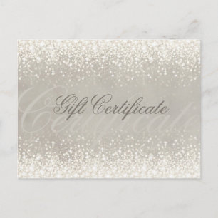 Postal Certificado de regalo gris de Purpurina luminoso b