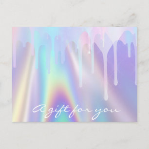 Postal Certificado de regalo Holograma Unicornio Perforac