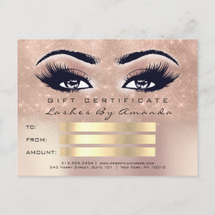 Postal Certificado de regalo Microblando Cosmetólogo Lash