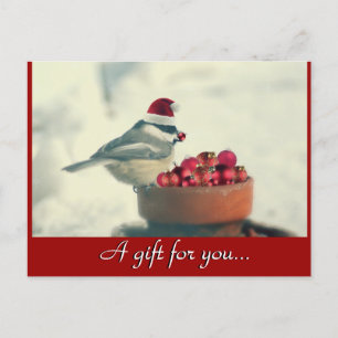 Postal Certificado de regalo navideño de pollo