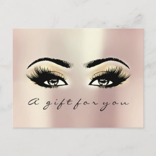 Postal Certificado de regalo Ojos Rosa Artista de maquill