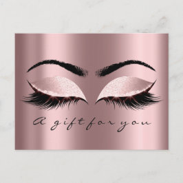 Postal Certificado de regalo Ojos Rosa de chispa maquilla