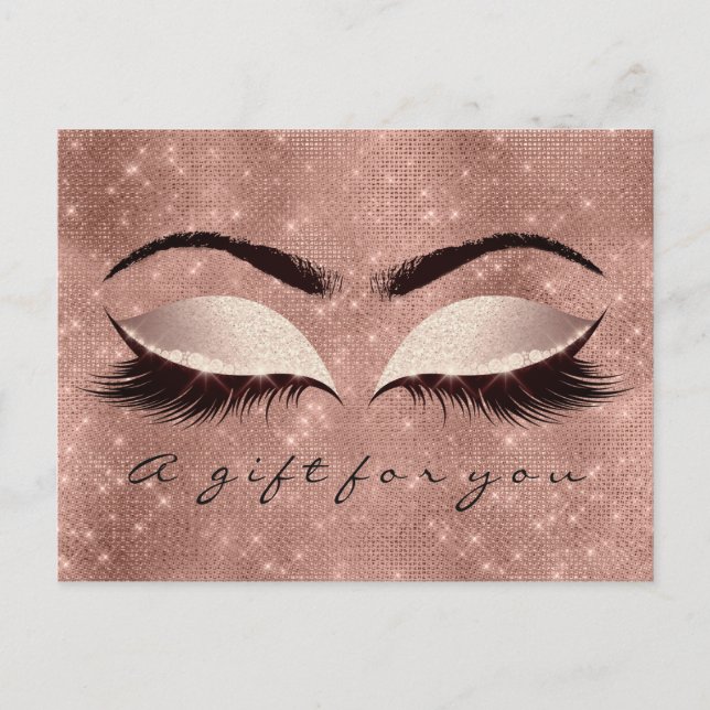 Postal Certificado de regalo Ojos Rosa de chispa Rubor ma (Anverso)