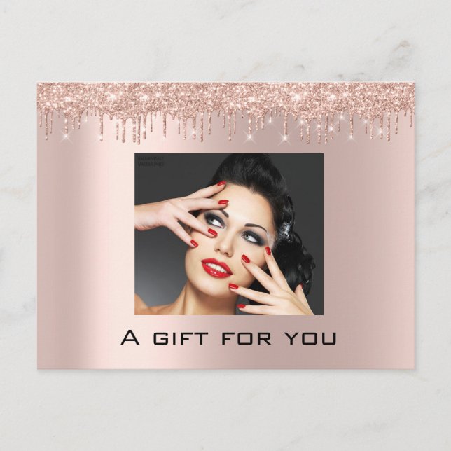 Postal Certificado de regalo Vacaciones Rosa de belleza P (Anverso)