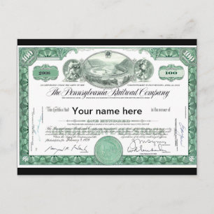 Postal Certificado de valores de PERSONALIZADO de Ferroca