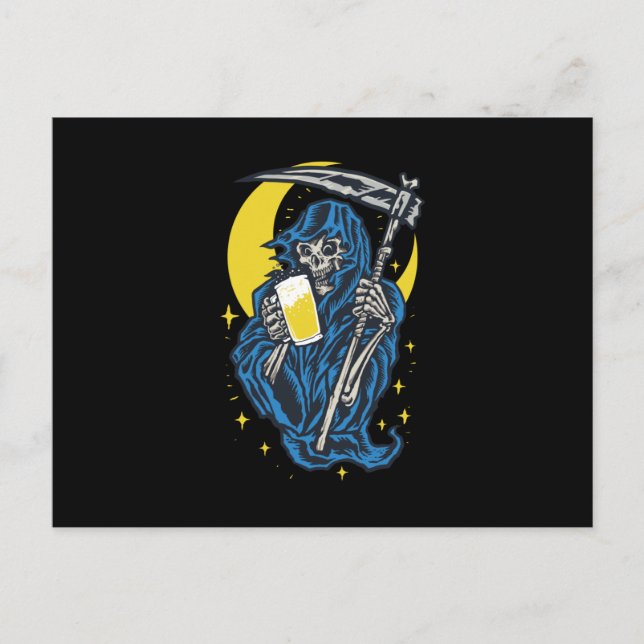 Postal Cerveza de bebida Grim Reaper (Anverso)