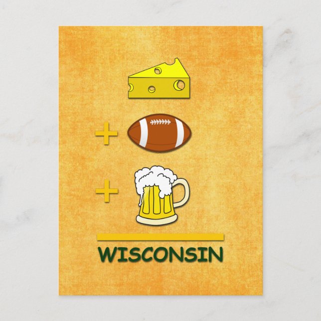 Postal Cerveza de fútbol quesa Wisconsin matemática diver (Anverso)