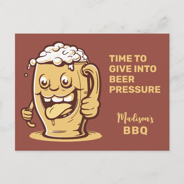 Postal Cerveza de texto Personalizado divertida (Anverso)
