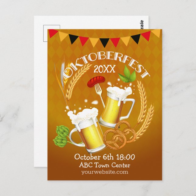 Postal Cerveza de tostado Oktoberfest (Anverso / Reverso)