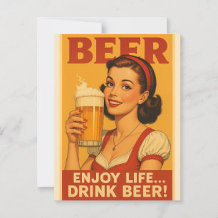 Postal Cerveza disfrute de beber cerveza en la vida