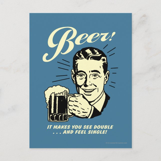 Postal Cerveza: Hace que veas doble (Anverso)