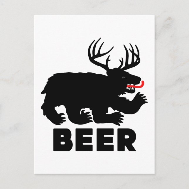 Postal Cerveza — Oso + Deer (Anverso)