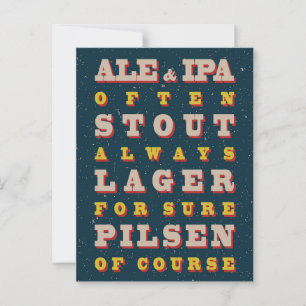 Postal Cerveza Siempre. Poster de cerveza de época. Cerve