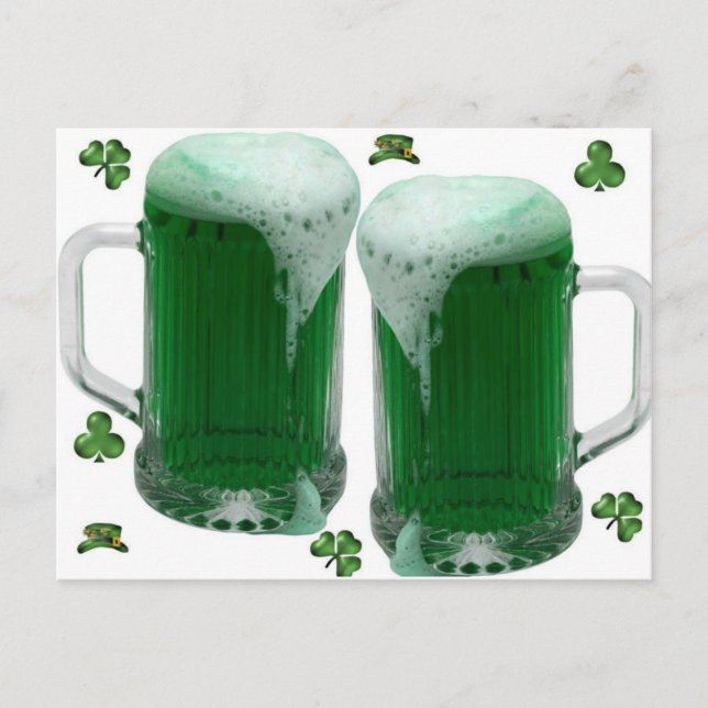 Postal Cerveza verde del Día de San Patricio (Anverso)