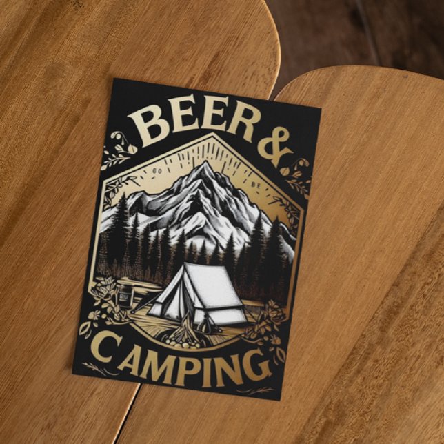 Postal Cerveza Y Campamento En Las Montañas (Subido por el creador)