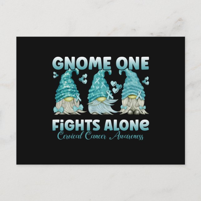Postal Cervical Cancer Teal Ribbon Gnome (Anverso)