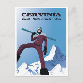 Postal Cervinia, Breuil, Valle de Aosta, Italia,