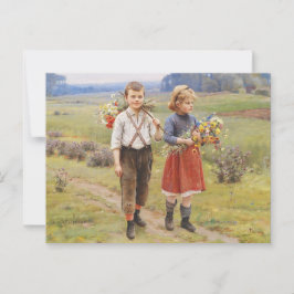 Postal Cesar Pattein, 1895 "Niños que regresan a casa"