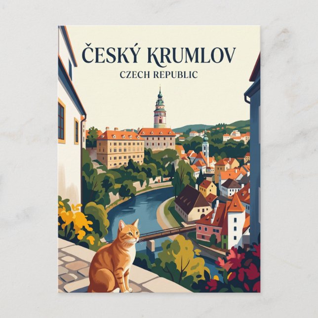 Postal Cesky Krumlov República Checa (Anverso)