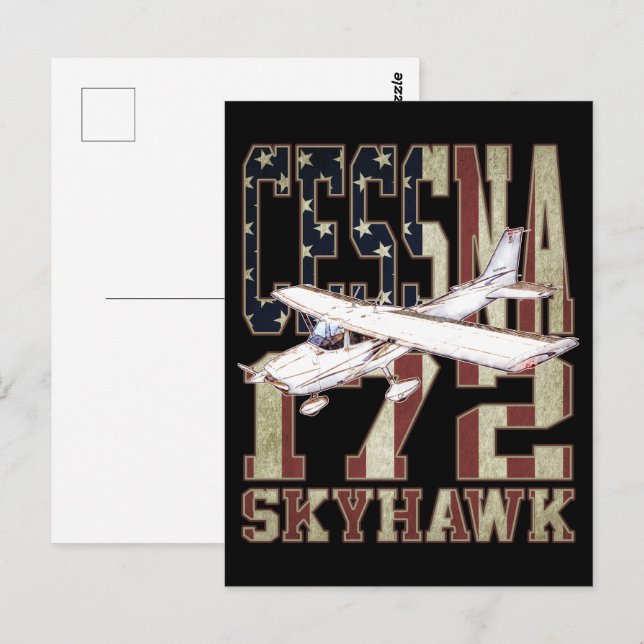 Postal Cessna 172 Skyhawk con la bandera de los Estados U (Anverso / Reverso)