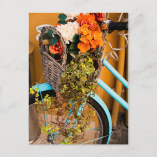 Postal Cesta azul para bicicletas