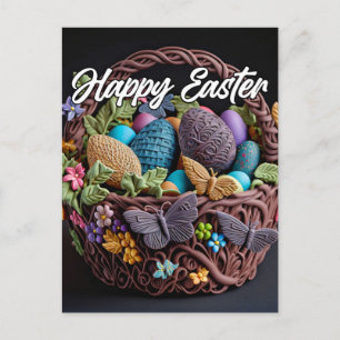 Postal Cesta Creativa de Huevos de Pascua