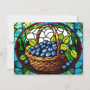 Postal Cesta de arándano de vidrio templado