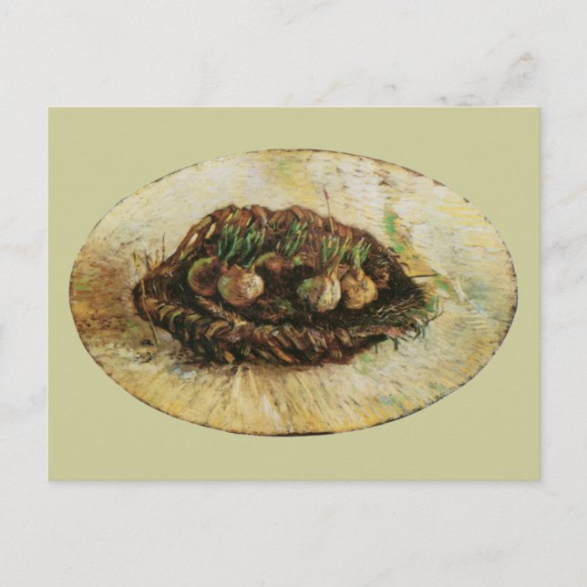 Postal Cesta de Bombillas brotantes, Vincent van Gogh (Anverso)
