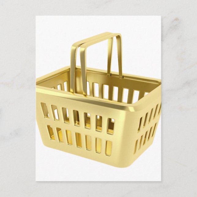 Postal Cesta de compras de oro (Anverso)