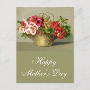 Postal Cesta de flores feliz Día de la Madre