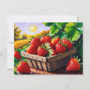 Postal Cesta de Fresas de Verano para Todas las Ocasiones