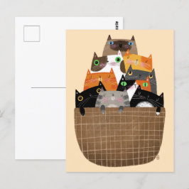 Postal Cesta de gatitos