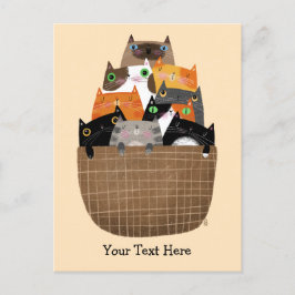 Postal Cesta de gatitos