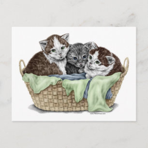 Postal Cesta de Gatitos