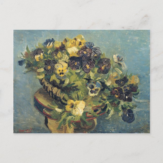 Postal Cesta de Pansies, Vincent Van Gogh (Anverso)